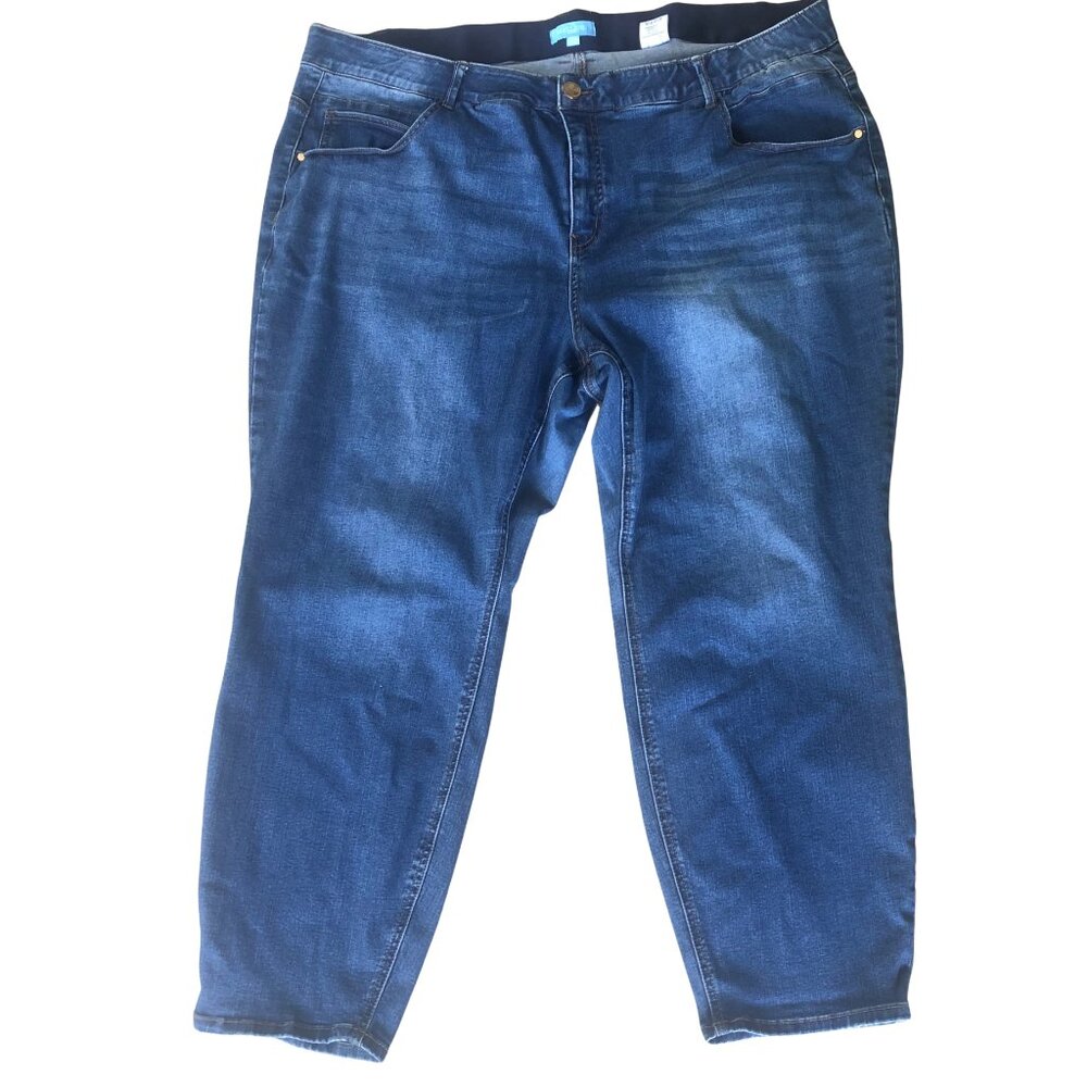 Draper James RSVP Plus Size 26W Jeans, Dark Wash Stretch Denim, Straight Leg